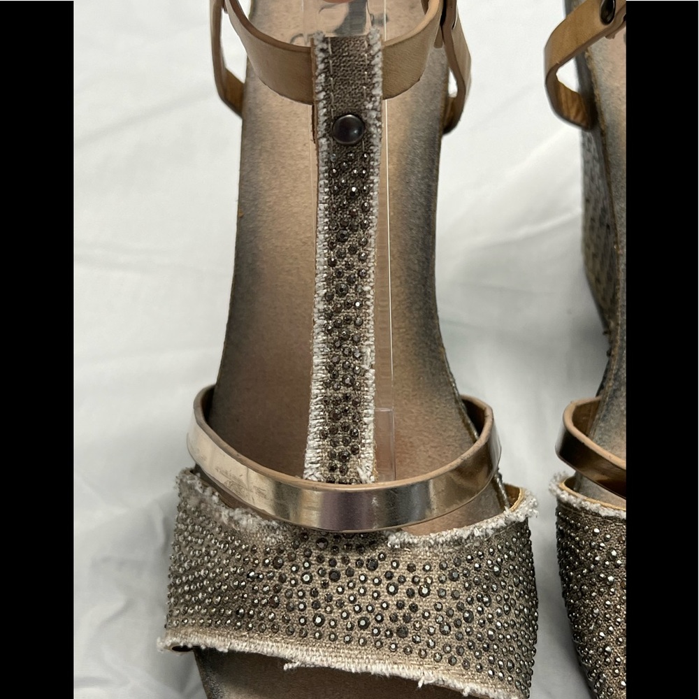 Corkys Monet Distressed Platform Wedge Heels 10 - Picture 4 of 11
